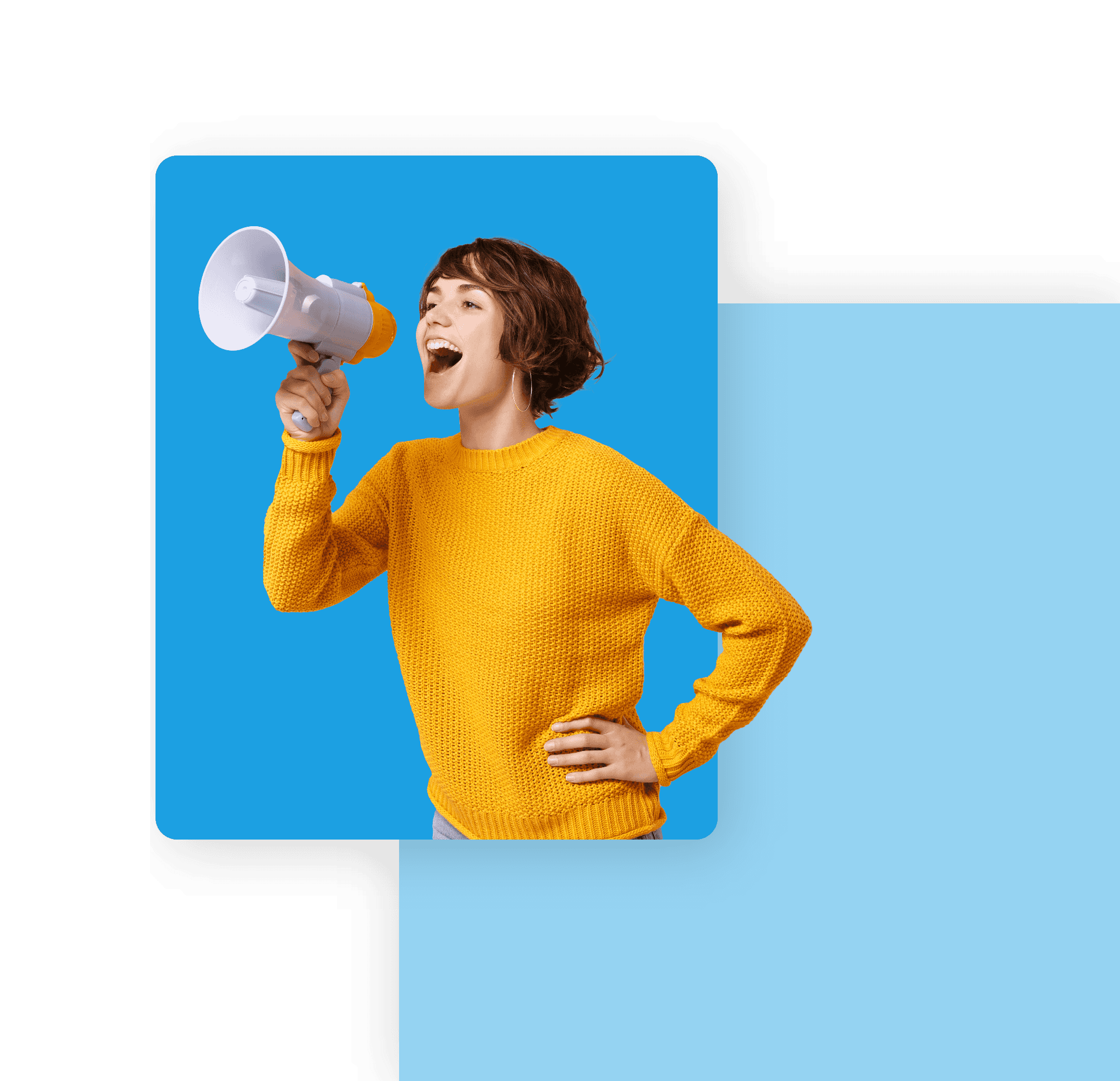 Woman with megaphone